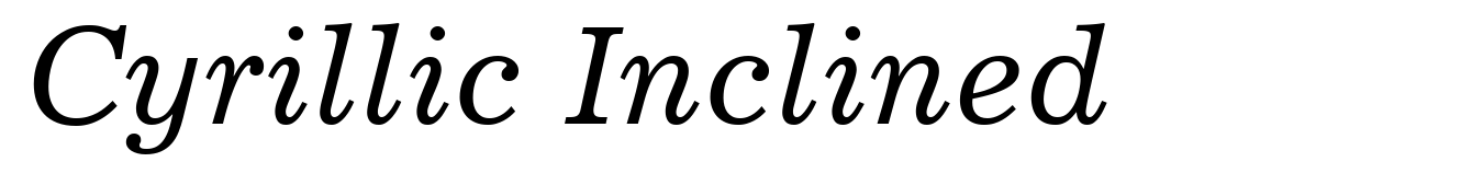 Cyrillic Inclined